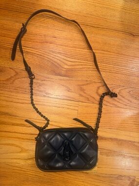Steve Madden Quilted Black Leather Crossbody Bag